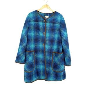 Soft Surroundings Tweed Plaid Jacket Size 2X Car Coat